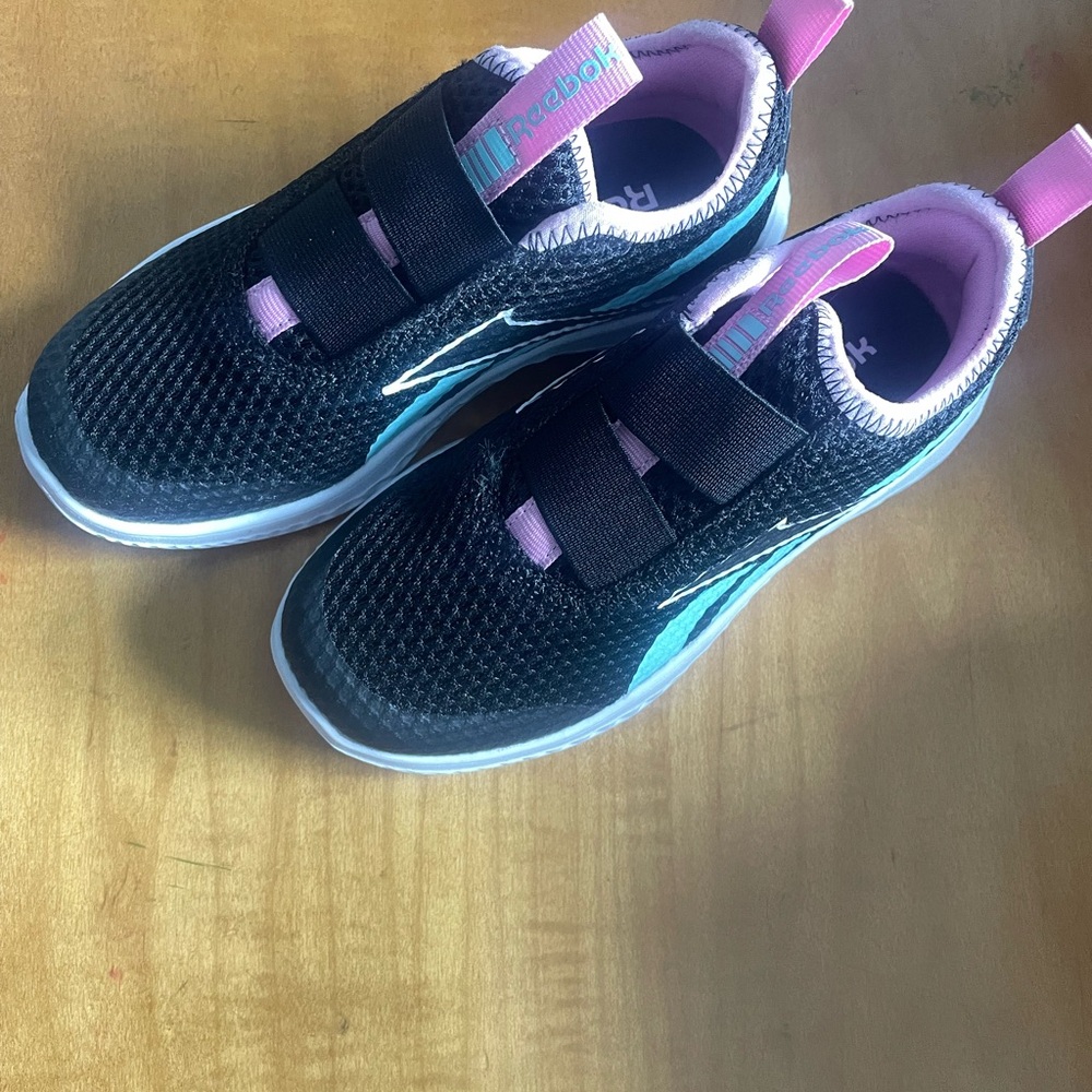 Reebok Kids Black and Teal Sneakers
